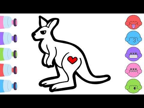Drawing and Coloring a Cute Kangaroo | Easy Step by Step Tutorial