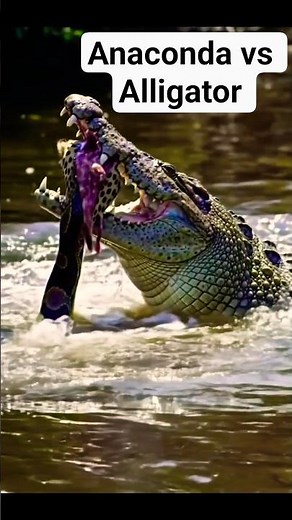 Anaconda vs Alligator 😯😮. #shorts #anaconda #snake