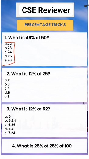 CSE| Math tricks #fbreelsfypシ゚viralfbreelsfypシ゚viral #CSE #civilserviceexam #highlight | CSE -reviewer