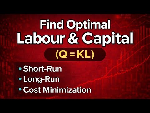 🌿Find Optimal Labour & Capital | Cost Minimization (Q = KL)🌿