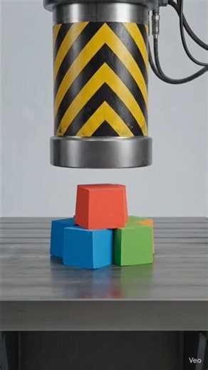 🌈🖍️ Rainbow Chalk vs Hydraulic Press 💥 #short