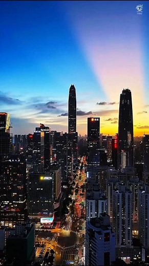 Shenzhen City Lights at Night 🌃 | Stunning Drone View of China's Mega City #shorts #shenzhen