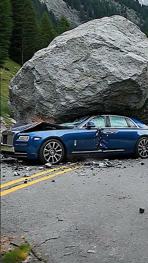 🚗 Rolls-Royce Crushed by Giant Boulder | Mountain Disaster