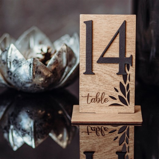 Rustic Wood Wedding Table Numbers: Art Deco Centerpiece - Etsy