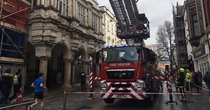 Storm damage closes part of Exeter city centre - live updates