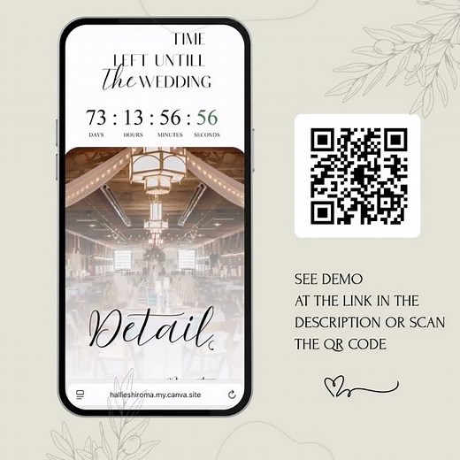 WEB Invitation with Embedded Countdown Timer, Trackable RSVP and Map, Digital Wedding Canva Template