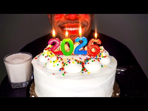 HAPPY NEW YEAR 2026 JERRY ASMR EATING CAKE WITH MILK MUKBANG SOFT EATING MOUTH SOUNDS TINGLES