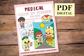 Medical Color By Numbers Book for Kids