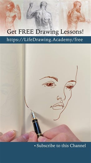 Drawing fast portraits in ink from imagination