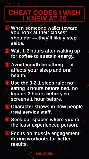 7 Life Cheat Codes I Wish I Knew at 25: Biohacks and Social Tricks for Success 🚀 #LifeHacks #Success