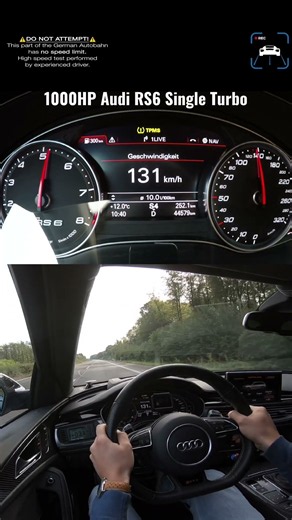 1000HP Audi RS6 SINGLE TURBO on Autobahn!