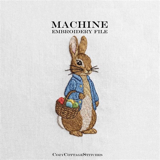 EASTER BUNNY. Rabbit Basket Eggs. 12 Sizes. Digital Files for Machine Embroidery. 4x4 Hoop - Etsy