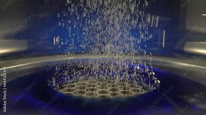 Gas bubbles rise in the bottle for ionization, structuring and enrichment and alkalinity of the water. The device is portable for drinking water. Close-up.