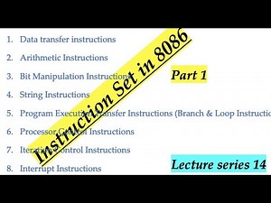 Instruction Set in 8086 (Advanced Micro Processor Lecture Series 14 - Part 1)