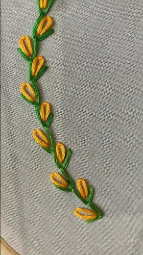 💛Simple Hand Embroidery Leaf Pattern | Step-by-Step Tutorial