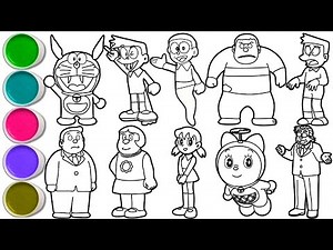 Draw Doraemon Anime Characters in Minutes - Doraemon, Suneo Honekawa, Nobita Nobi, Gian & others