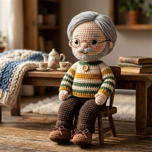 Grandpa Amigurumi Crochet Pattern – Old Man Doll PDF Tutorial - Etsy