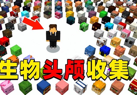 我的世界：挑战收集MC中全生物头颅！