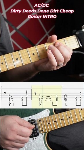 #Tutorial AC/DC - Dirty Deeds Done Dirt Cheap Guitar Intro #guitar #guitarlesson #guitartutorial