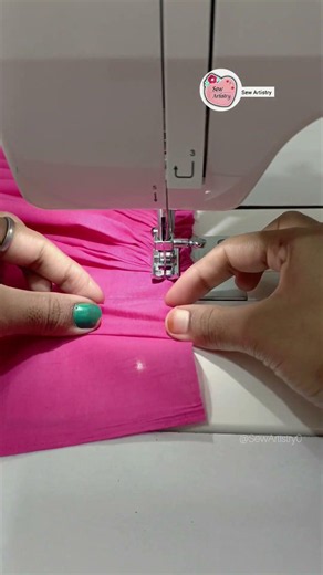 easy sewing trick for making ruffles #shortsfeed