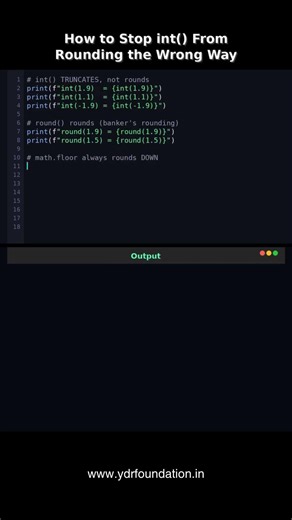 Python Rounding Trick 🔥 | int() vs floor() vs ceil()