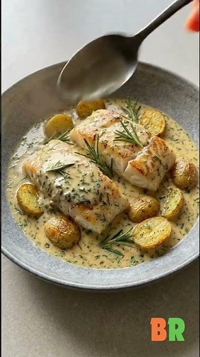 🌿🐟 Pan-Seared Cod in Creamy Herb