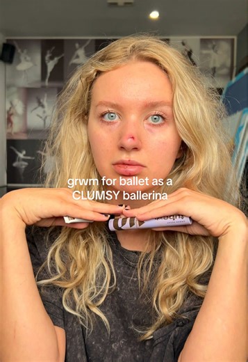 I’m still mogging tho. I’m gonna make up a more heroic story, drop ideas below. #ballettok #grwm #clumsyballerina #fail @urban decay @NYX Professional Makeup