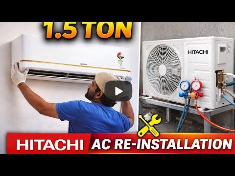 1.5 Ton Hitachi AC Re-Installation #hitachi #hitachiac