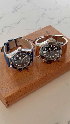 Colareb Italian leather watch straps, Omega Seamaster Professional Diver 300M & Tudor Black Bay 58