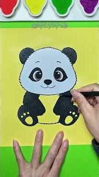 Handmade Panda Painting, Sand Art, Stress Relief, Immersive, ASMR