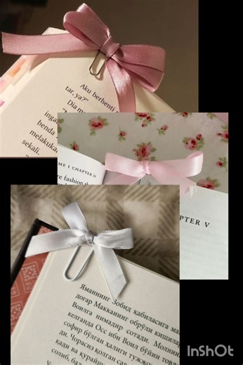 diy aesthetic bow bookmark ⋆.🎀 ˚ #bookmark #like #subscribe
