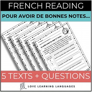 French Reading Comprehension Worksheets and Exercises - Avoir de bonnes notes...