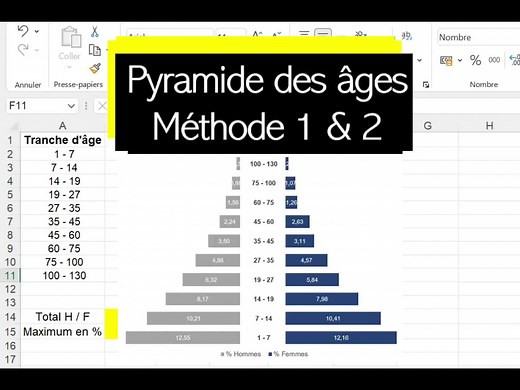 👊 deux méthodes pour construire une vraie pyramide des âges sur Excel #excellent #info #cours #msexcel #tiktok