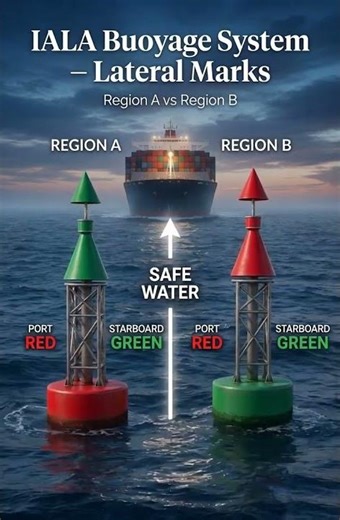🚢 **IALA Buoyage System: Lateral Marks Explained**
