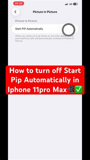 How to turn off Start Pip Automatically in Iphone 11pro Max📲✅ #iphone #start #automatically #11pro