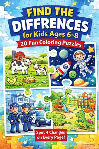 Find Differences & Coloring Book for Kids Ages 6-8 Puzzles (digital Download) - Etsy