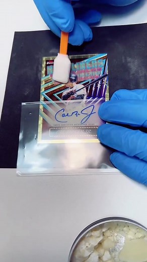 Recently have been asked a lot of queations about how do you prep an auto card. In this video watch how I work around the auto. Let me know in the comments what your best practices are to prep a card. #fyp #sportscards #psa #psa10 #tradingcards #collectorcommunity #thehobby #cardprep #1of1 #calripken #cardbaier #mrbackat3m #cardqueen #waincards #chopscardbaier #saaabreaks