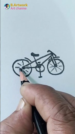 How to Draw a Bicycle 🚲 | Easy Bicycle Drawing #drawing #b.artwork