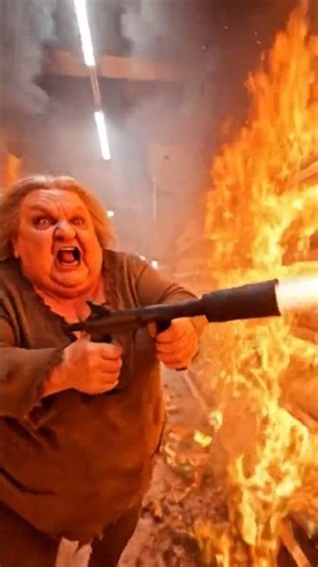 Psycho Granny with Flamethrower INCINERATES the Entire Supermarket! 👵🔥🛒