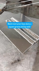 Watch instructor Dave demo a square groove and lap weld, with and without filler wire #hiwt #weldingschool #skilledtrades #tigweld #fypシ | Hobart Institute of Welding Technology