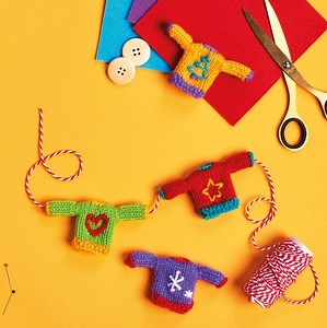 Mini Christmas Jumpers | Knitting Patterns | Let's Knit Magazine