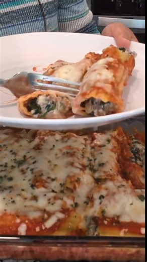 This easy beef stuffed manicotti is the ultimate simple Italian dinner.