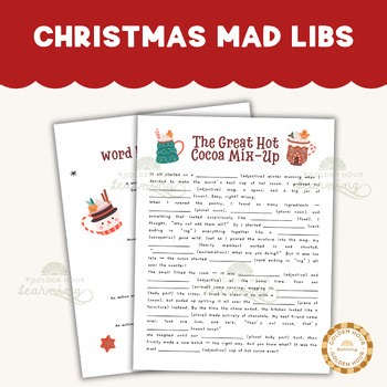 Christmas Mad Libs Middle School | Fun Christmas Writing Activity | Hot Cocoa