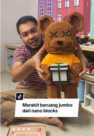 Merakit Beruang Jumbo dari Nano Blocks