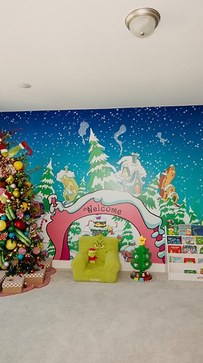 Part 4 • Welcome to Whoville🎄would you expect anything else? So excited to start the tradition of transforming our upstairs into Grinchmas every year for my babies🤰🏾👶🏽 Let the festivities begin🥰 #grinchmas #whoville #xmas #christmas #decor #christmastree #christmasdecorations #momsofinstagram #playroom | Life of Tanya Marie • Blogger