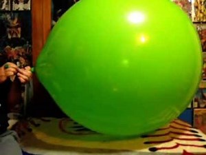 Pumping to pop a pair of 36" balloons