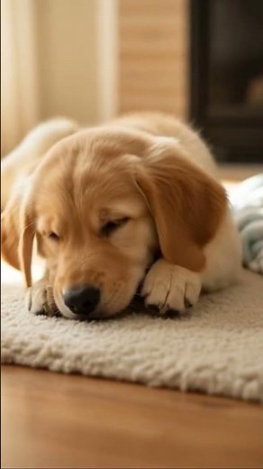 Zzz… a baby dog is falling asleep #zzz #sleep #dog #puppy #lovely #cute #relax #peace #cozy #home#ai