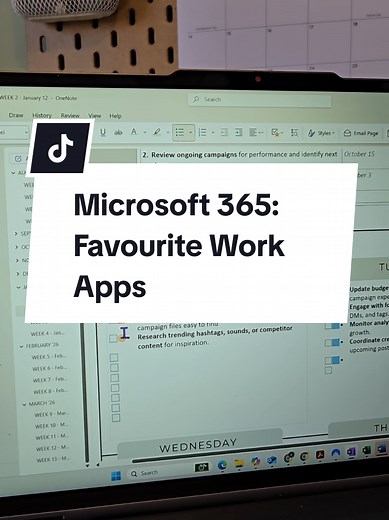 Wanting to do more with Microsoft 365? Here are some features you can start with across my favourite apps: ✅️ OneNote for tasks ✅️ Copilot for brainstorming ✅️ Loop for team projects ✅️ Excel for project planning ✅️ Dashboards in OneNote ✅️ Tags in OneNote I do use at least half of these every week, but they don't interfere with each other. Need a place to start? Head over to my profile for more videos and templates✨️ #microsoft365 #workproductivity #onenote #excel #outlook