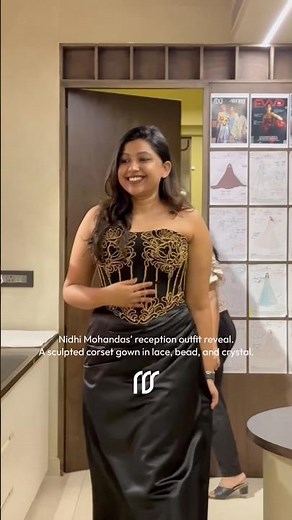 Black Corset Satin Reception Gown | Nidhi Mohandas Outfit Reveal | MANKASURATH #corset