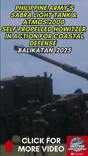 Philippine army's sabra light tank and atmos 2000 self propelled howitzer in action #viralshorts